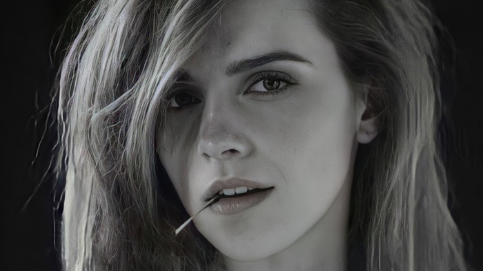 Emma Watson 4K monochrome portrait
