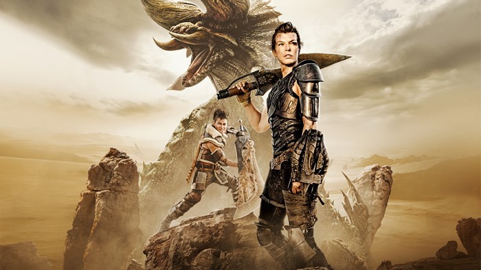 Milla Jovovich and Monster from Monster Hunter