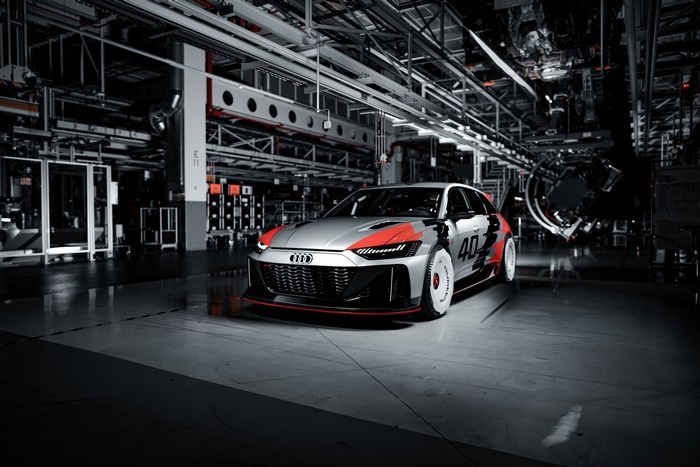 Audi RS6 in a factory setting