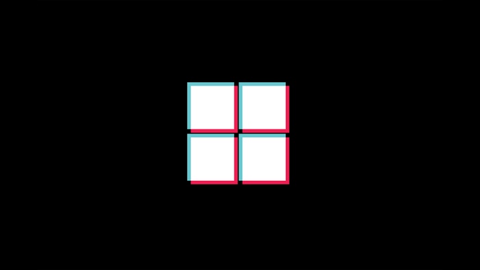 Windows 10 logo with glitch effect