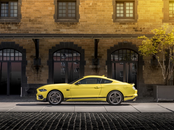 Yellow Ford Mustang Mach-E 4K