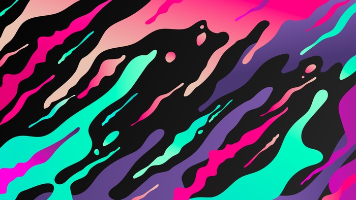Abstract digital art with colorful splashes