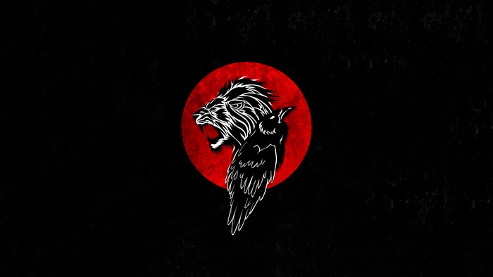 Lion and Crow Minimalist Artwork