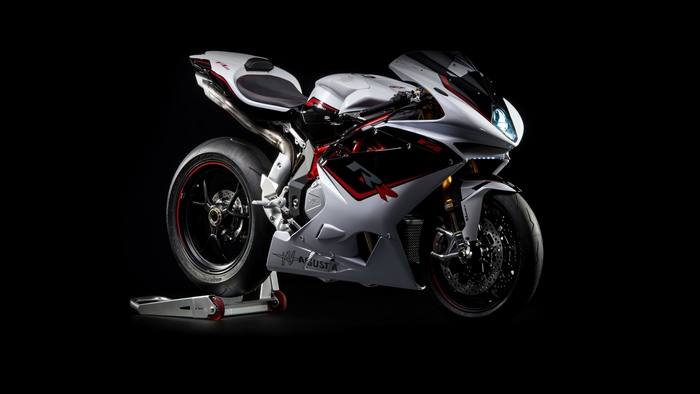 MV Agusta motorcycle on a stand