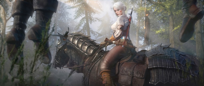 Ciri from The Witcher 3 on horseback