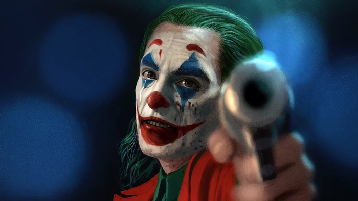 Joker holding a gun, artwork 4K