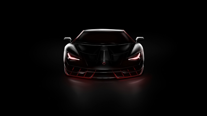 Black Lamborghini Centenario with red accents
