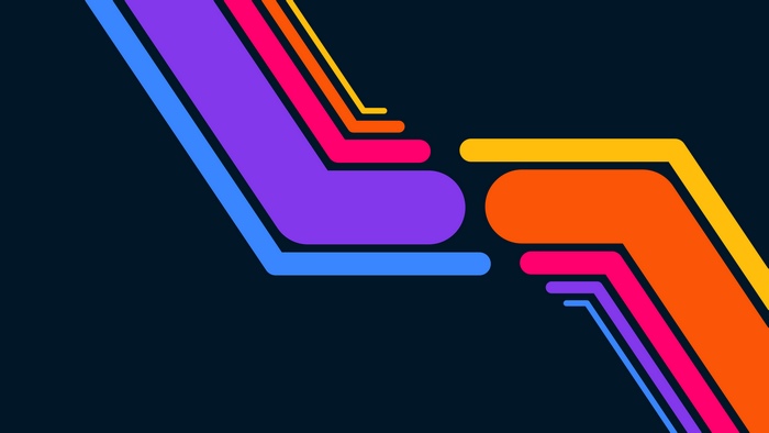 Abstract minimalist digital art with colorful lines