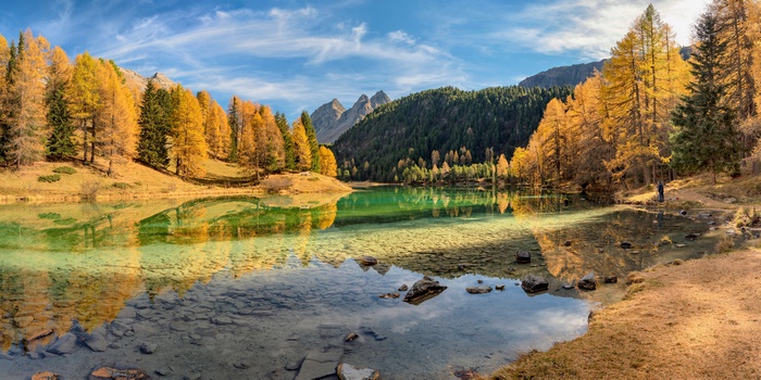 Autumn Lake Landscape in Switzerland