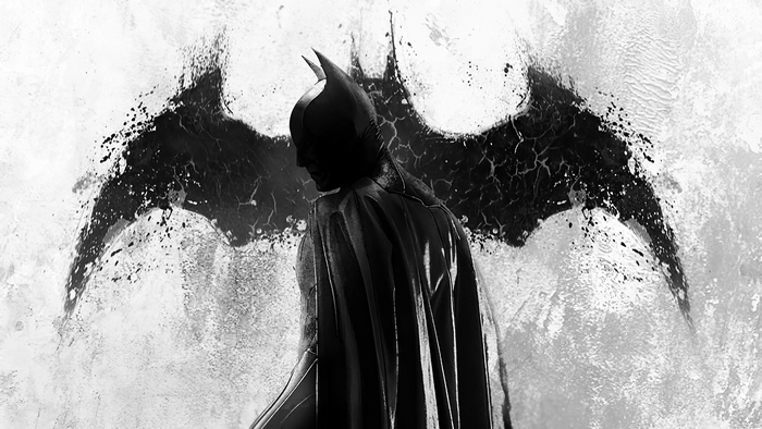 Batman artwork with bat symbol