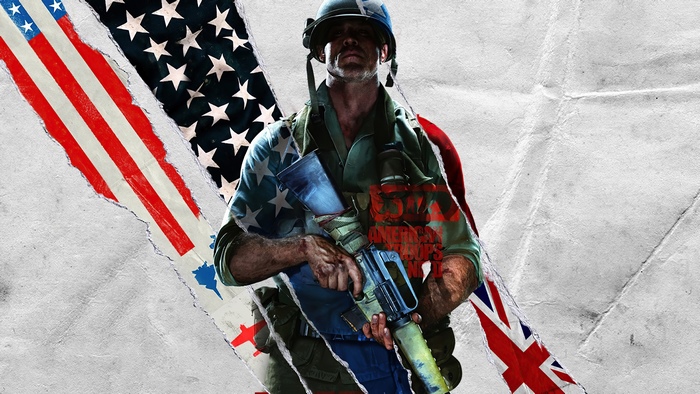 Soldier with American and British flags in Call of Duty Black Ops Cold War