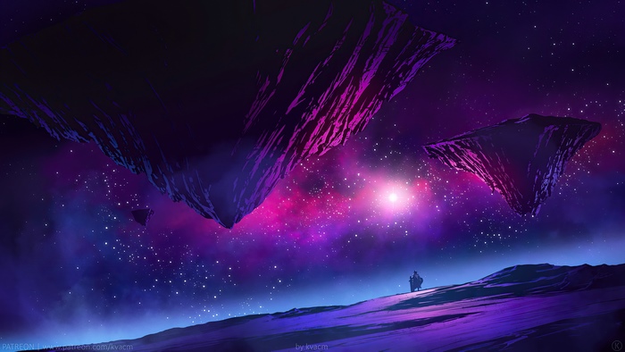 Floating Islands in a Starry Nebula