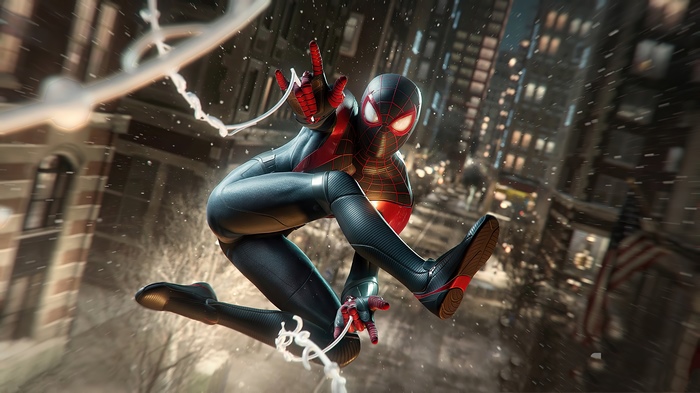 Miles Morales Spider-Man in action game art