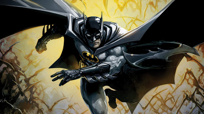 Batman in front of bats