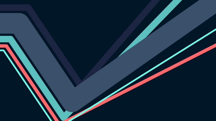 Abstract geometric lines in dark blue and teal