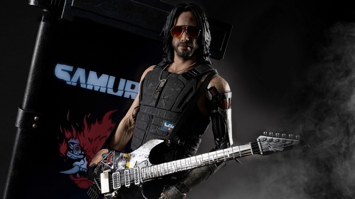 Johnny Silverhand from Cyberpunk 2077 with Guitar