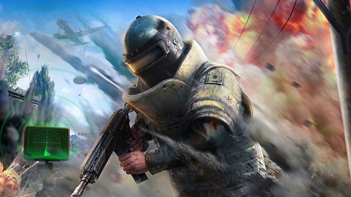 PlayerUnknown's Battlegrounds soldier with rifle and radar