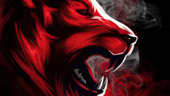 Roaring Red Tiger Digital Artwork