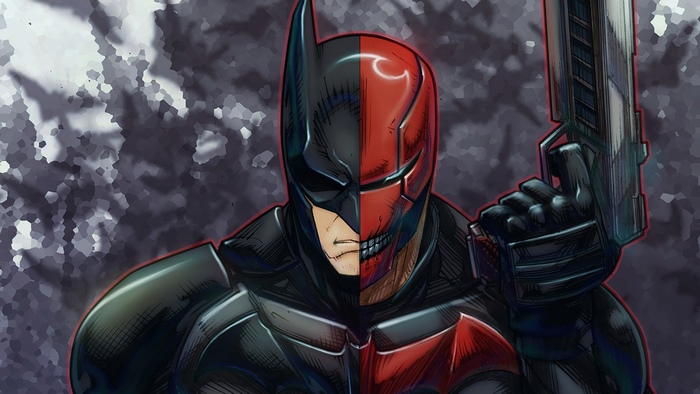 Batman and Red Hood artwork