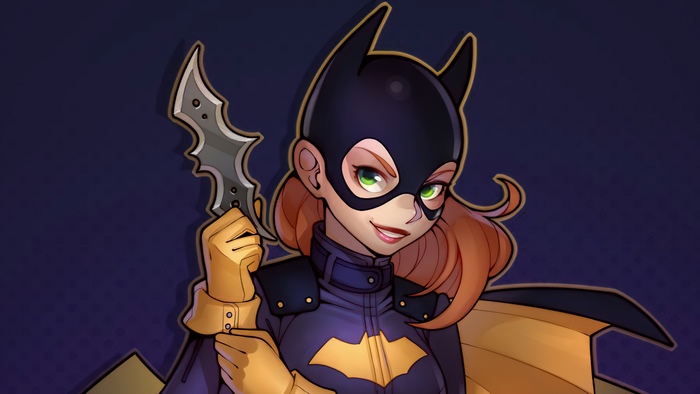 Batgirl holding a batarang