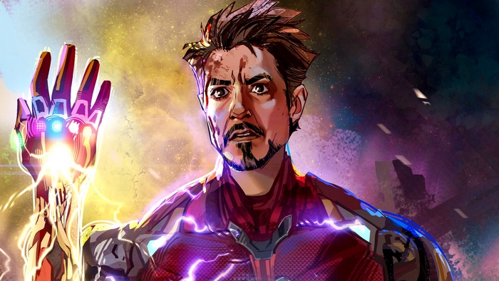 Iron Man with Infinity Gauntlet Artwork