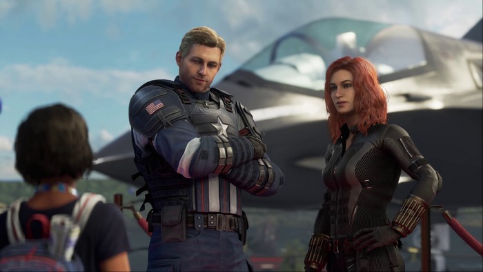 Captain America and Black Widow from Marvel's Avengers in 4K