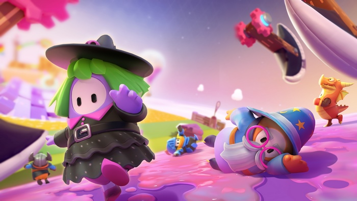 Fall Guys characters in a fantasy game world