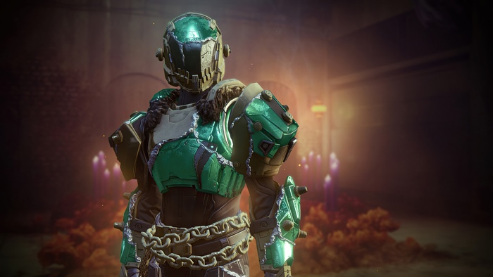 Destiny 2 Guardian in green armor