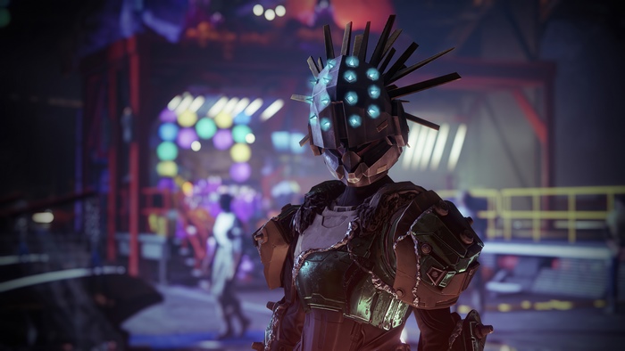 Destiny 2 Guardian with spiky helmet