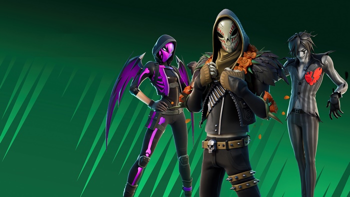 Fortnite characters with skull masks and skeleton suit