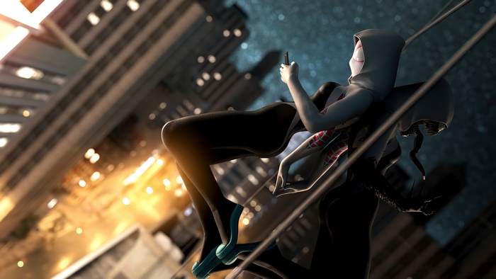 Spider-Gwen from Marvel artwork 4K