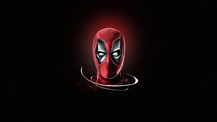 Deadpool artwork with red and black.