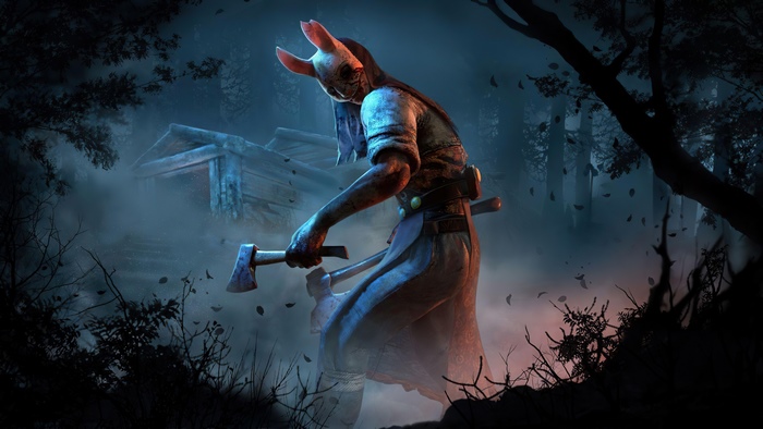 The Huntress from Dead by Daylight in a dark forest