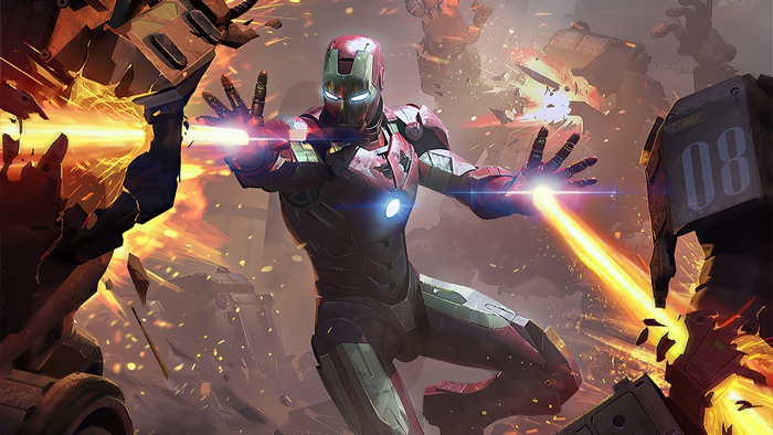Iron Man in battle artwork 4K