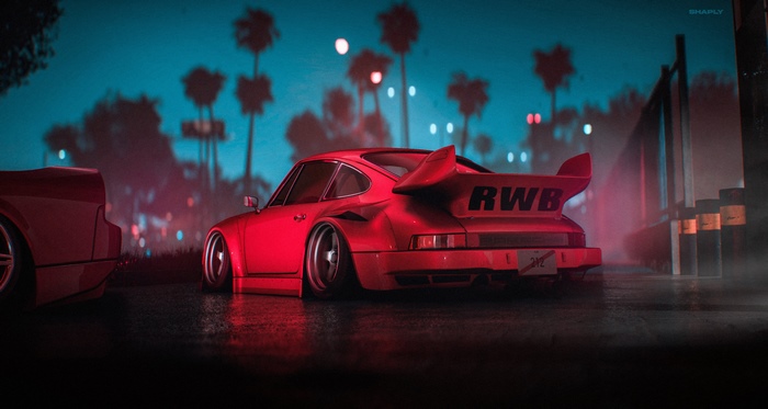 Red RWB Porsche 911 in Need for Speed 4K