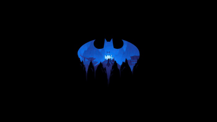 Batman Logo with Gotham City Silhouette