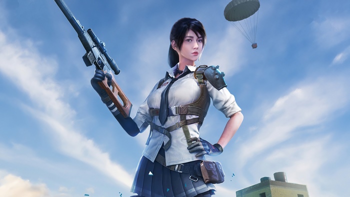 PlayerUnknown's Battlegrounds character with sniper rifle