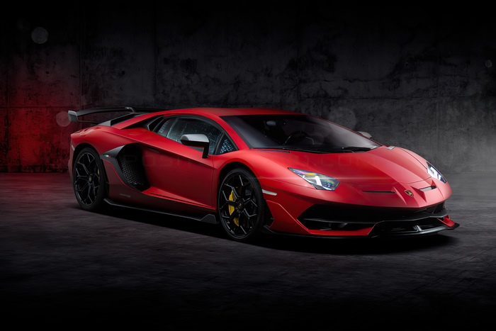 Red Lamborghini Aventador Sports Car
