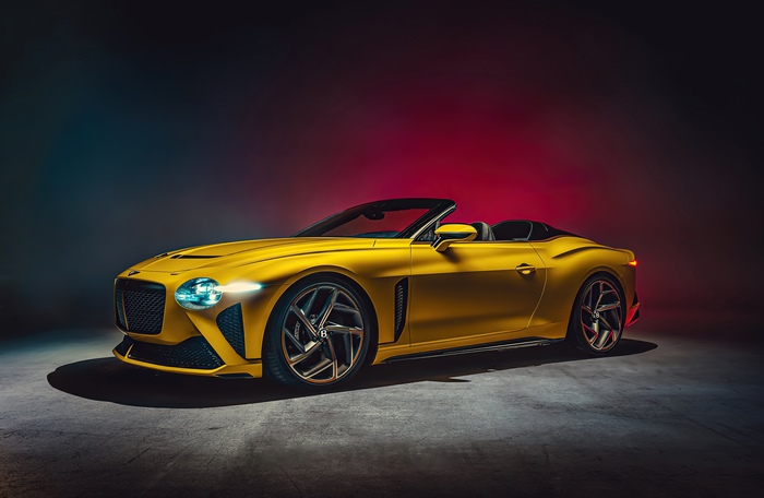 Yellow Bentley Continental GT Convertible 4K
