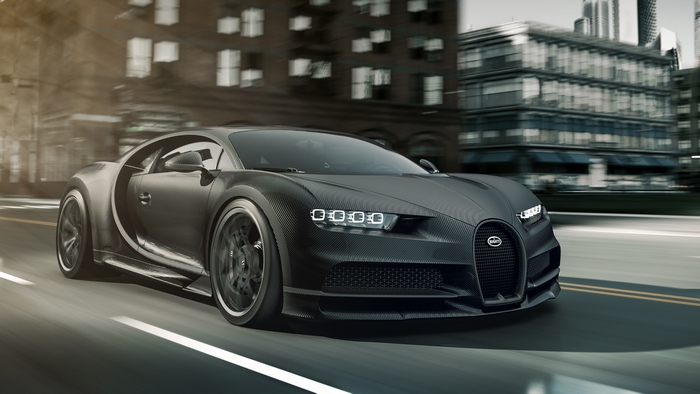 Bugatti Chiron Pur Sport driving on city street