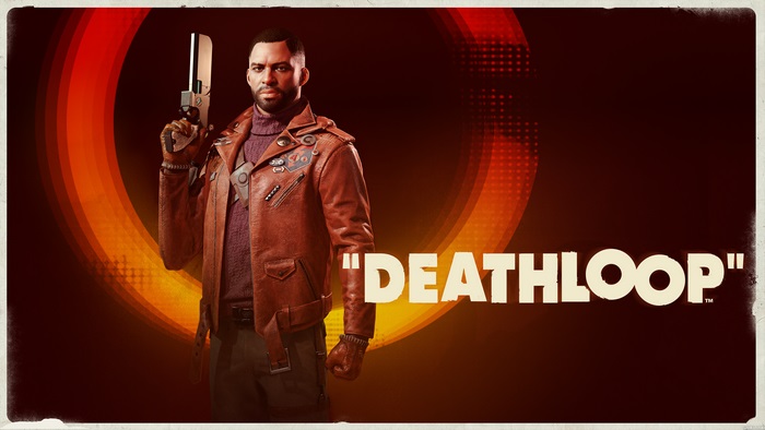 Colt from Deathloop holding a gun