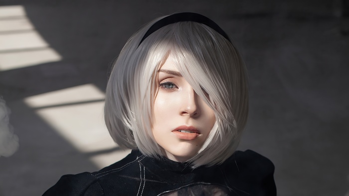 2B from NieR:Automata cosplay 4K