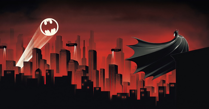 Batman from DC Comics in Gotham City
