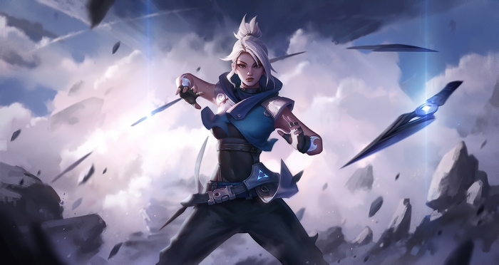 Jett from Valorant with Kunai