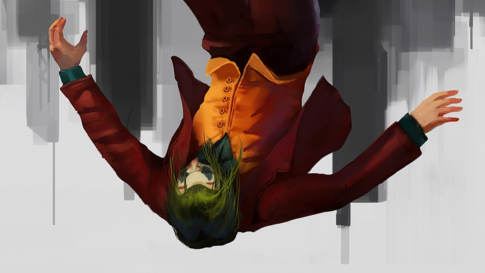 Joker falling artwork