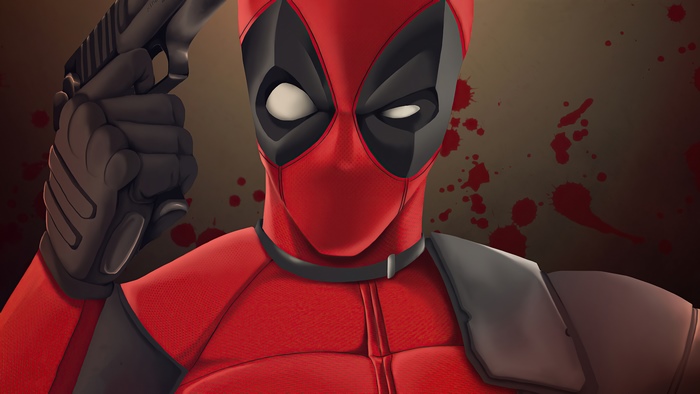 Deadpool holding a gun to his head