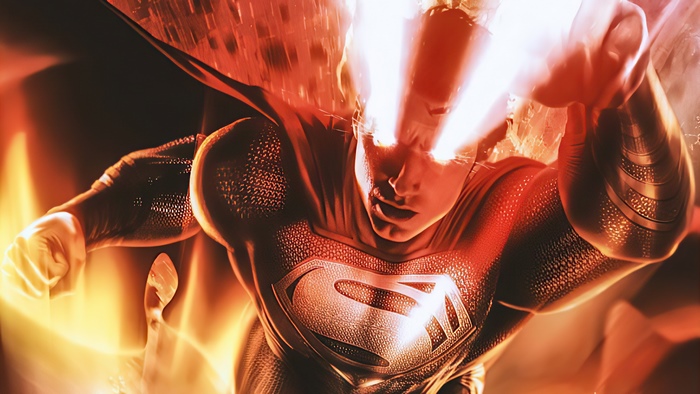 Superman from DC Comics with heat vision