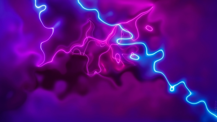 Abstract digital art with neon lines