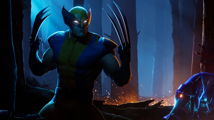 Wolverine from Fortnite in a forest