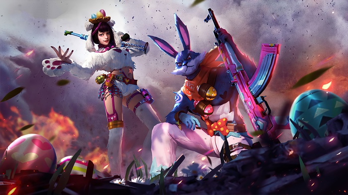Free Fire Characters with Easter Theme